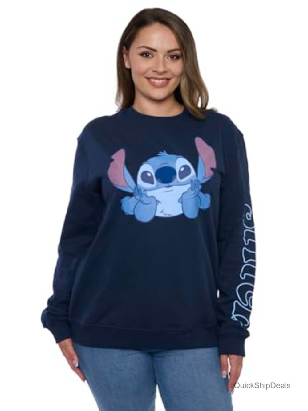Officially Licensed Disney Women's Crewneck Sweatshirt Cotton Polyester Pullover